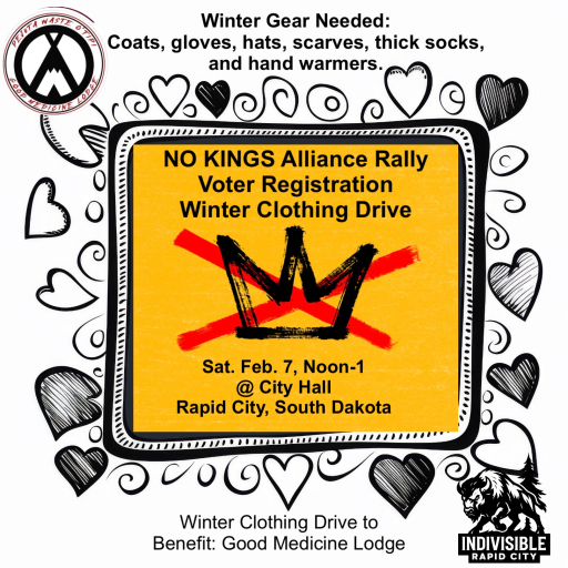 Indivisible Rapid City Holds “No Kings” Mutual Aid Drive and Rally